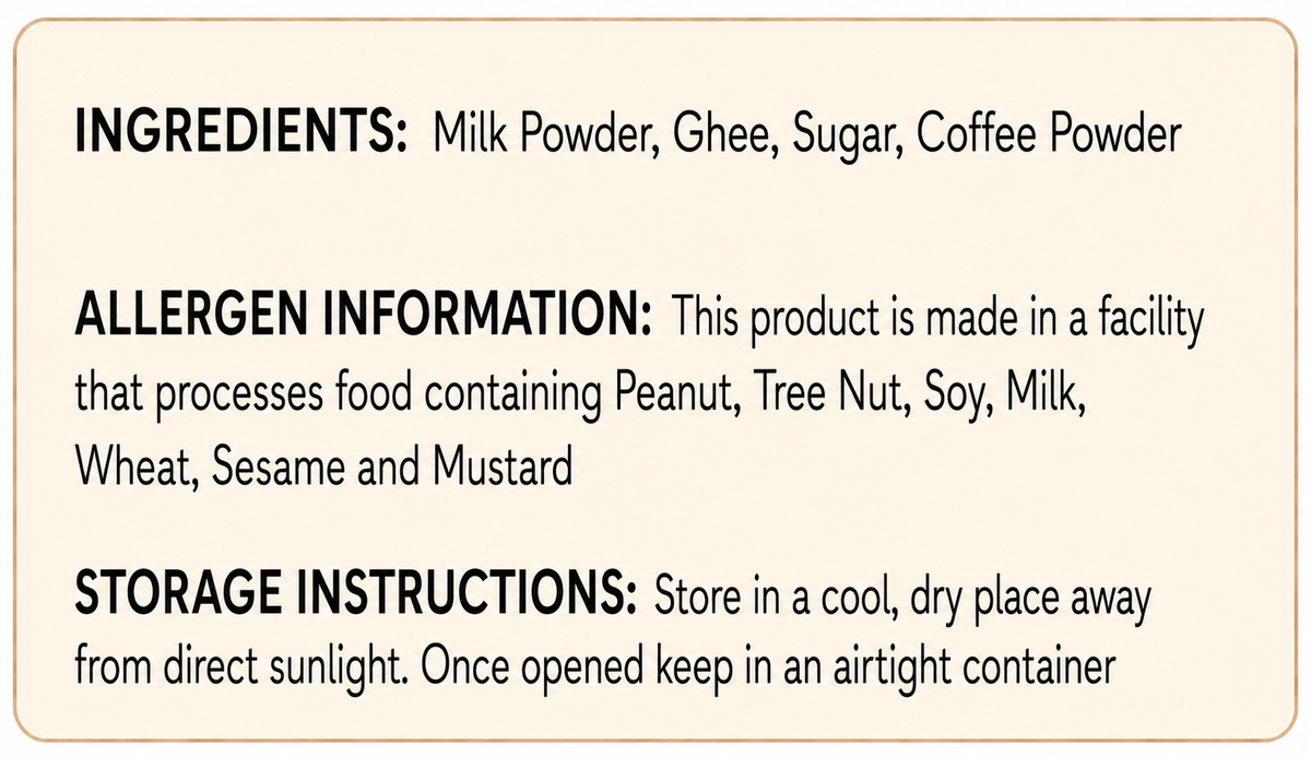 Coffee Mysore Pak nutritional info